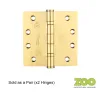 Grade 13 Ball Bearing Hinge Stainless Brass 102 x 102mm (4x4") - 1