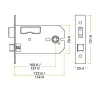 127mm (5") Horizontal Bathroom Lock PVD Brass - 2