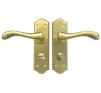 Valletta Lever on plate Door Handles Satin/Polished Brass - WC - 1