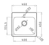 Pyramis Zeria Stainless  Flushmount Sink - 460 x 450mm - 3