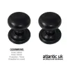 Old English Harrogate Solid Brass Mushroom Mortice Knob on Concealed Fix Rose - Matt Black - 1