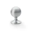 38mm Alexander and Wilks Caesar Cupboard Knob on Round Rose - Satin Chrome - 1
