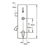 Millenco/Lockmaster Double Spindle Hookbolt Gearbox 92/62 - 35 Backset - 2