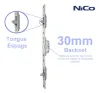 350mm Tongue Espag Window Lock - 30mm Backset - 1