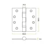 Grade 13 Ball Bearing Hinge Stainless Steel 102 x 102mm (4x4") - 2