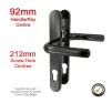 PVD Black G316 Handles. 92mm PZ - 1