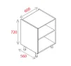 600mm Base Unit - Natural Grey - 1