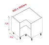 Corner Base Unit 900mm x 900mm - Natural Grey - 1
