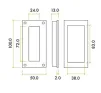 Stainless Steel Flush-Pull Handle 101mm x 50mm - 3