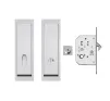 Karcher Rectangular Sliding Door Bathroom Lock, Turn & Finger Pull Set - Polished Stainless Steel - 1