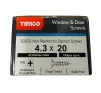4.3 x 20mm PVCu Window Screws Phillips Head Stainless Steel (Box of 1000) - 1