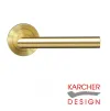 Verona Lever on Rose Door Handles - Karcher Satin Brass - 1