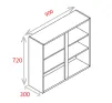 900mm Wall Unit - Natural Grey - 1