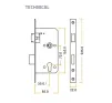 Din Euro Sashlock - 72mm c/c - backset 55mm - Stainless Steel - 2