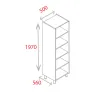 500mm Larder Unit - Natural Grey - 1