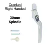30mm Cranked Espag Window handle Polished Chrome - Right Handed - 1