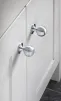 38mm Alexander and Wilks Caesar Cupboard Knob on Round Rose - Satin Chrome - 2