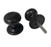 Old English Harrogate Solid Brass Mushroom Mortice Knob on Concealed Fix Rose - Matt Black - 2