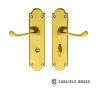 Large Bathroom Victorian Scroll Lever on Shaped Backplate - Polished Brass - 1