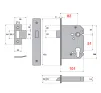 101mm Euro Profile Mortice Latch - Satin Stainless Steel - 3