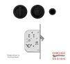Karcher Sliding Door Bathroom Lock, Turn & Finger Pull Set - Cosmos Black - 1