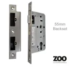Din Euro Sashlock - 72mm c/c - backset 55mm - Stainless Steel