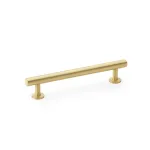 160mm Alexander and Wilks Round T-Bar Cupboard Pull Handle - Satin Brass