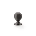 25mm Alexander and Wilks Caesar Cupboard Knob on Round Rose - Dark Bronze PVD