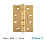 PVD Stainless Brass Ball Bearing Hinge 102 x 76mm (4x3")
