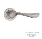 Wave Satin Nickel Lever on Rose Door Handles Fortessa
