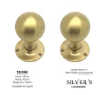 HAND FORGED SOLID Satin Brass Ball Mortice Knobs 48mm