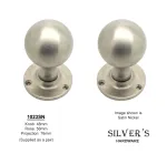 HAND FORGED SOLID Satin Nickel Ball Mortice Knobs 48mm