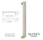 Argyll Cupboard Handle Stainless Steel - 320mm C/C
