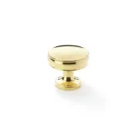 32mm Alexander and Wilks Lynd Cupboard Knob - Unlacquered Brass