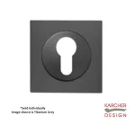 Square Karcher Euro Profile Escutcheon Titanium Grey
