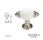 Edstone T Cupboard Knob - Nickel / White Ceramic