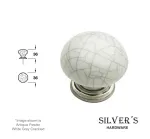 Edstone Cupboard Knob Ant. Pewter / White Grey Crackled