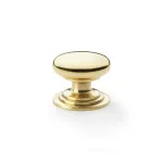 38mm Alexander and Wilks Waltz Cupboard Knob - Polished Brass