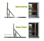 Pair of Egress Easy Clean Side Hung Window Hinges 13mm