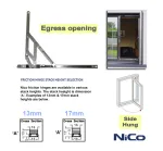 Pair of Egress Side Hung Window Hinges Stack Height: 13mm