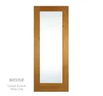 1 Panel Lacquered Shaker Style Door White Oak - Glazed Frosted