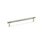 160mm Alexander and Wilks Brunel Knurled T-Bar Cupboard Pull Handle - Satin Nickel