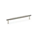 160mm Alexander and Wilks Brunel Knurled T-Bar Cupboard Pull Handle - Polished Nickel