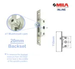 20mm Backset Mila 110mm Inline Espag Window Lock