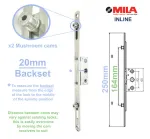 20mm Backset Mila 250mm Inline Espag Window Lock