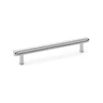 160mm Alexander and Wilks Crispin Knurled T-bar Cupboard Pull Handle - Polished Chrome