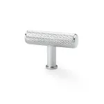 Alexander and Wilks Crispin Knurled T-bar Cupboard Knob - Polished Chrome