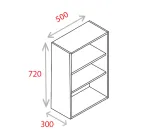 500mm Wall Unit - Natural Grey