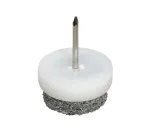 20mm Pin Type Glide, White Plasic with Grey Felt