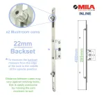 22mm Backset Mila 400mm Inline Espag Window Lock
